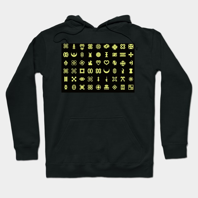 ADINKRA PATTERN - BLACK AND GOLD Hoodie by pocshop